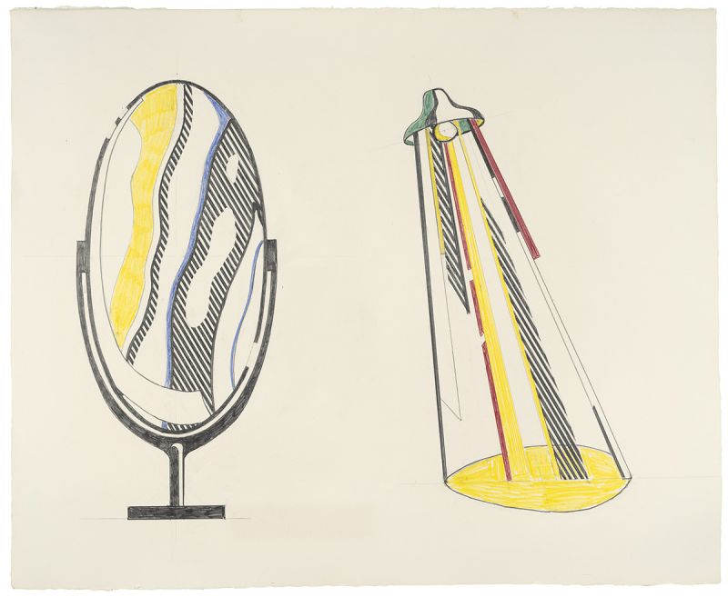 Artwork: Mirror II and Lamp (Studies), 1977 (RLCR 2631)