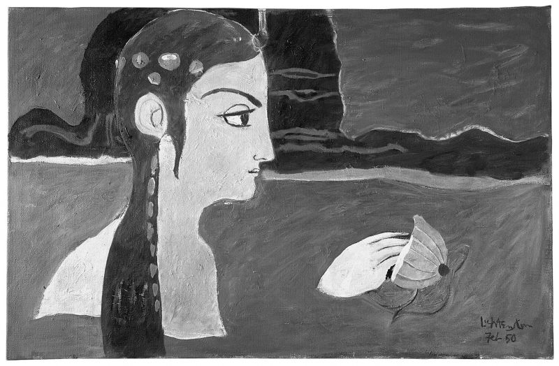 Artwork: Woman Swimming, 1950 (RLCR 247) Photo: Courtesy RLF Archives Black-and-white image