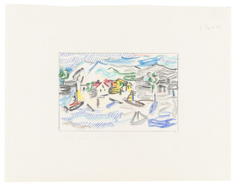 Artwork: Fishing Village (Study), 1987 (RLCR 3628) Photo: Courtesy National Gallery of Art, Washington