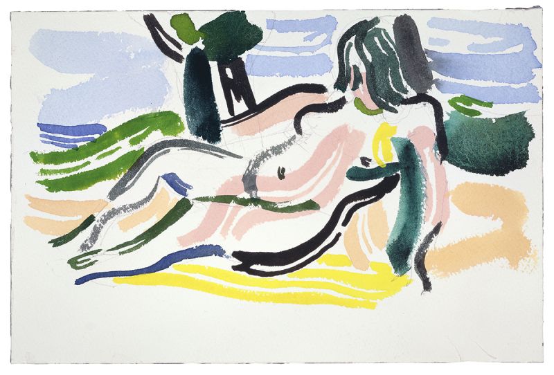 Artwork: Reclining Nude in Brushstroke Landscape, 1986 (RLCR 3584)