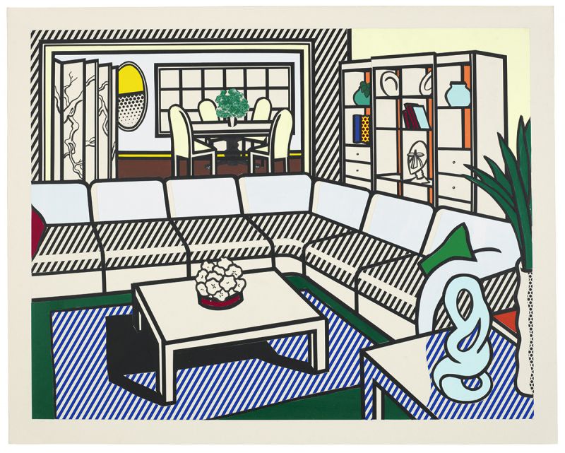 Artwork: Interior with African Mask (Study), 1990 (RLCR 3891)