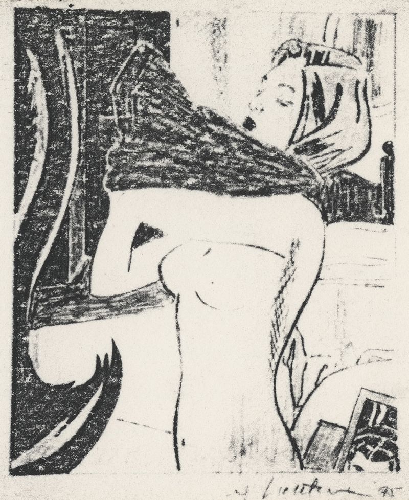 Artwork: Nude with Red Shirt (Study), c. 1995 (RLCR 4411)  Detail of archival image