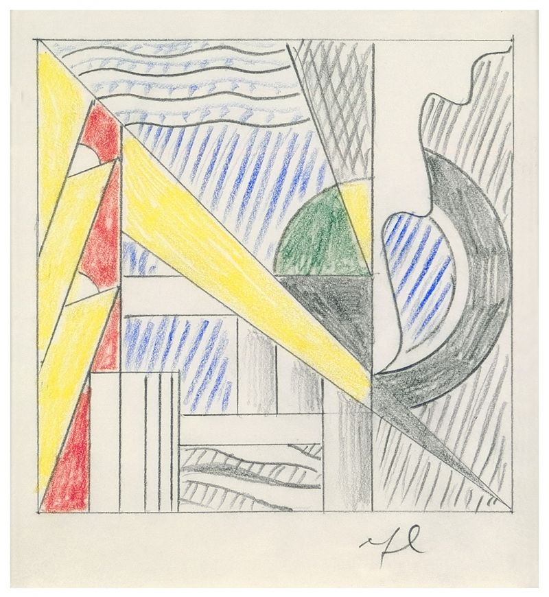 Artwork: Modern Painting with Green Segment (Study), 1967 (RLCR 1394)  Image of full sheet not available
