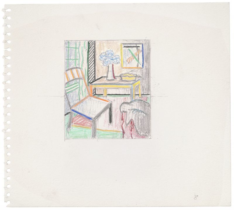 Artwork: Interior with Back of Man's Head (Study), 1997 (RLCR 4689)