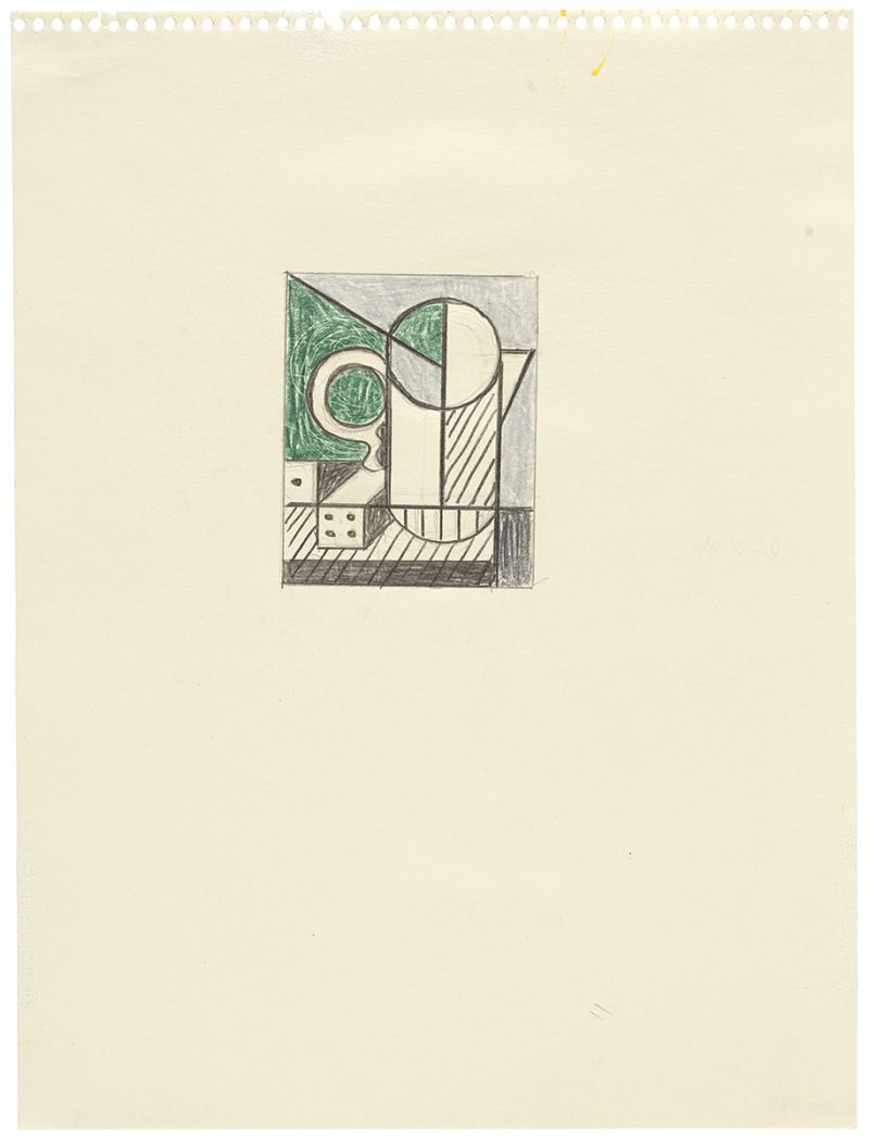 Artwork: Purist Painting with Dice (Study), 1975 (RLCR 2391)