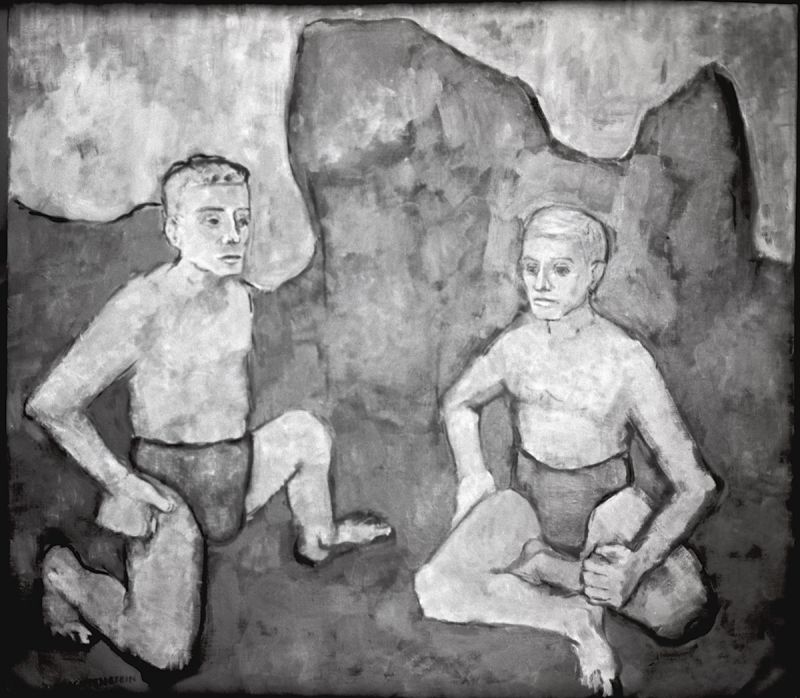 Artwork: Two Boys Seated, c. 1942–43 (RLCR 18) Photo: Courtesy RLF Archives Detail of archival image
