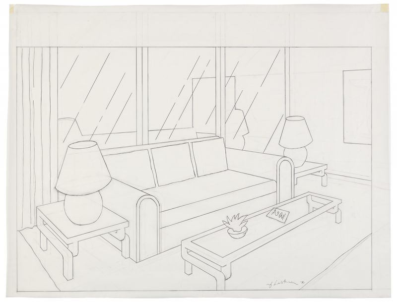 Artwork: Red Lamps (Study), 1990 (RLCR 3922)