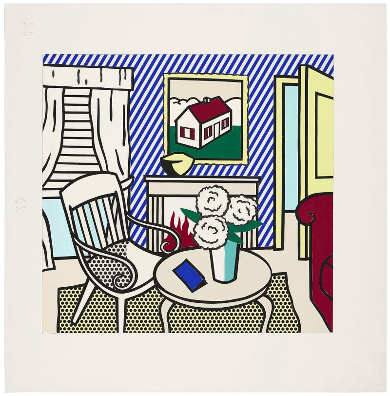 Artwork: Interior with Painting of House (Study), 1997 (RLCR 4716) Photo: Courtesy Sotheby's