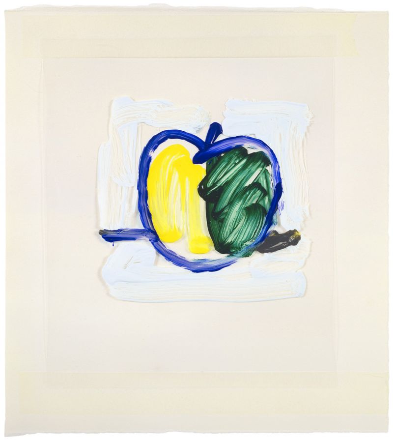 Artwork: Green and Yellow Apple (Study), 1981 (RLCR 3024)
