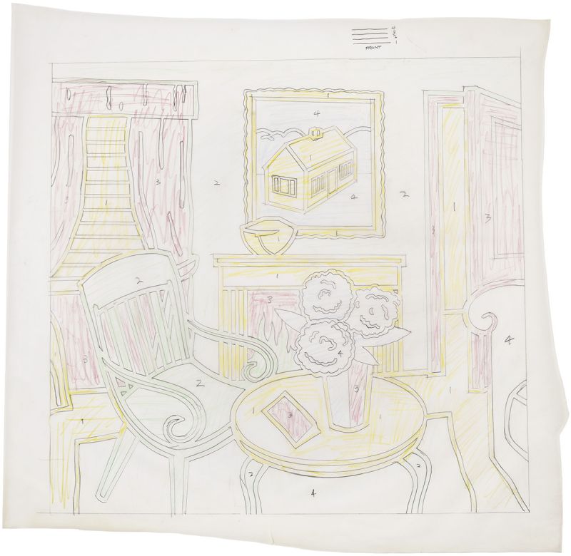 Artwork: Interior with Painting of House (Study), c. 1997 (RLCR 4764.1)