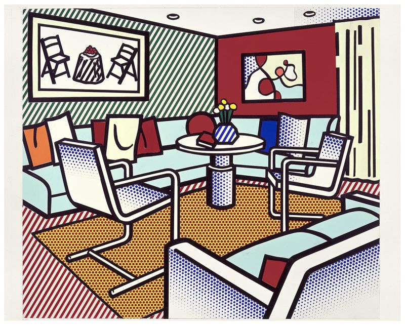 Artwork: Interior with Red Wall (Study), 1991 (RLCR 4043)  Image of full board not available