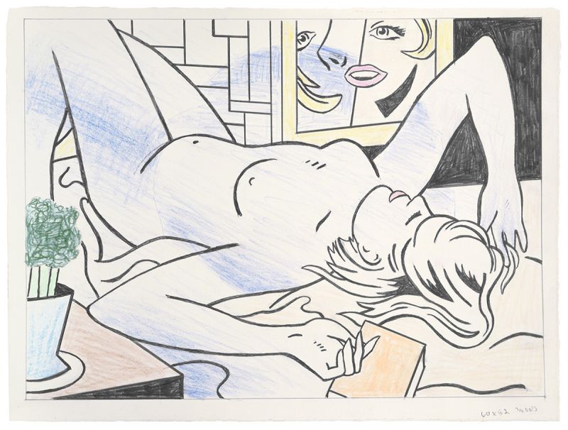Artwork: Nude with Abstract Painting (Study), 1994 (RLCR 4289)