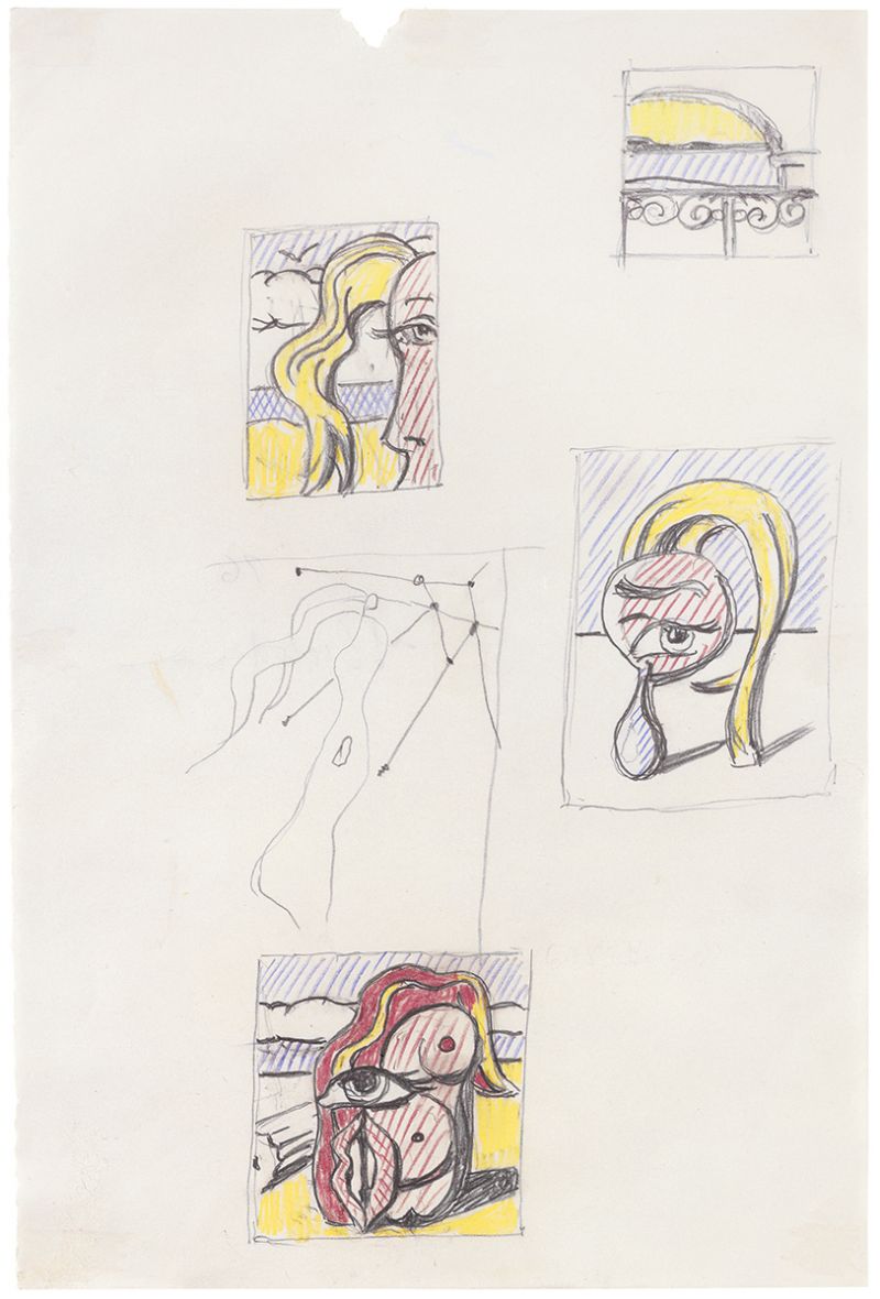 Artwork: Girl with Tear I, Female Figure and Surrealism (Studies), 1977 (RLCR 2578)