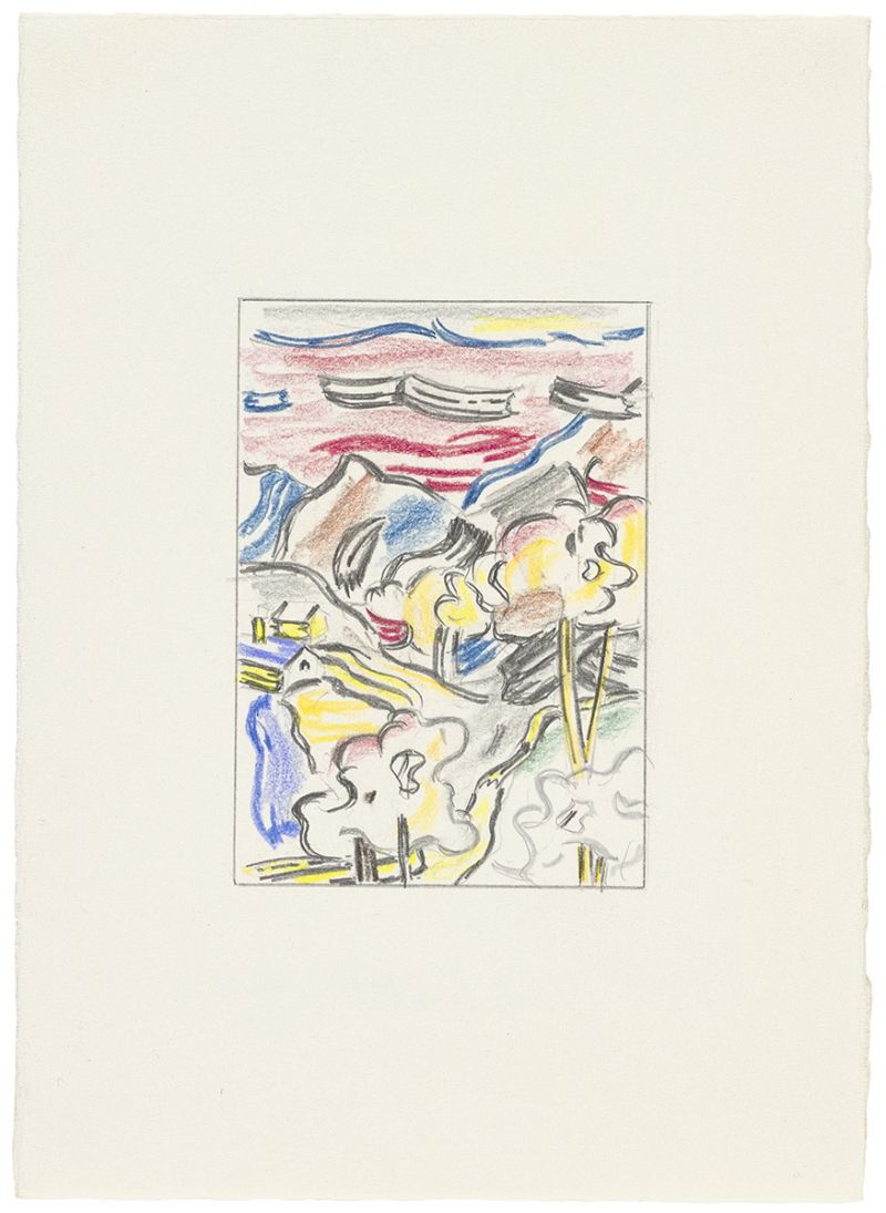 Artwork: Landscape with Red Sky (Study), 1985 (RLCR 3435)