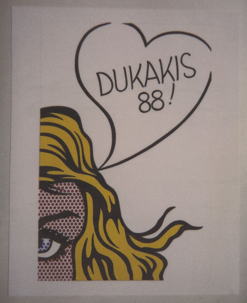 Artwork: Dukakis 88! Poster (Study), 1988 (RLCR 3703) Photo: Courtesy RLF Archives Detail of archival image