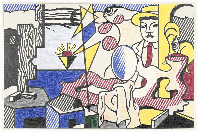Artwork: Figures with Sunset (Study), 1978 (RLCR 2720)  Image of full sheet not available