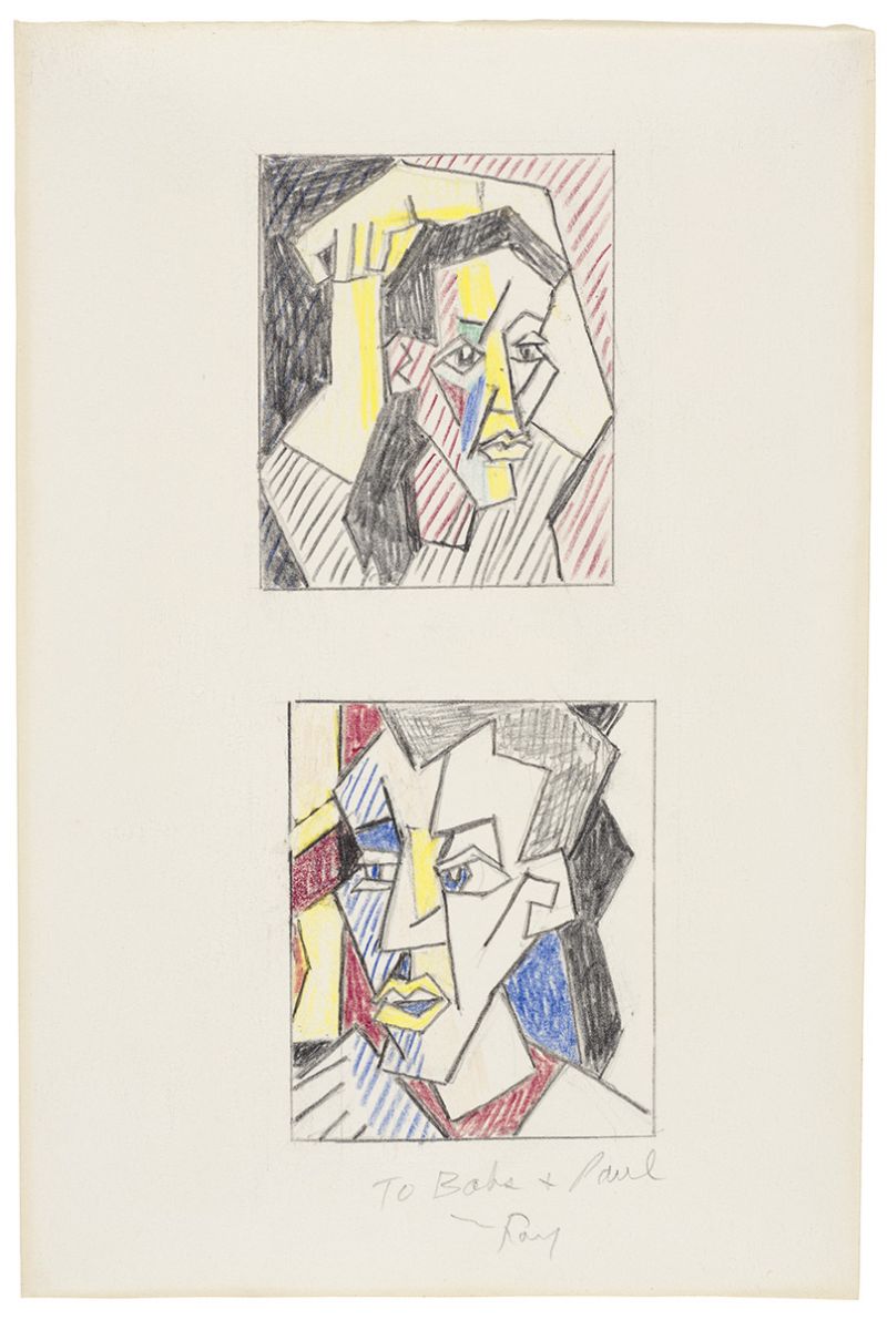 Artwork: Head with Black Hair and Male Head (Studies), 1980 (RLCR 2925)