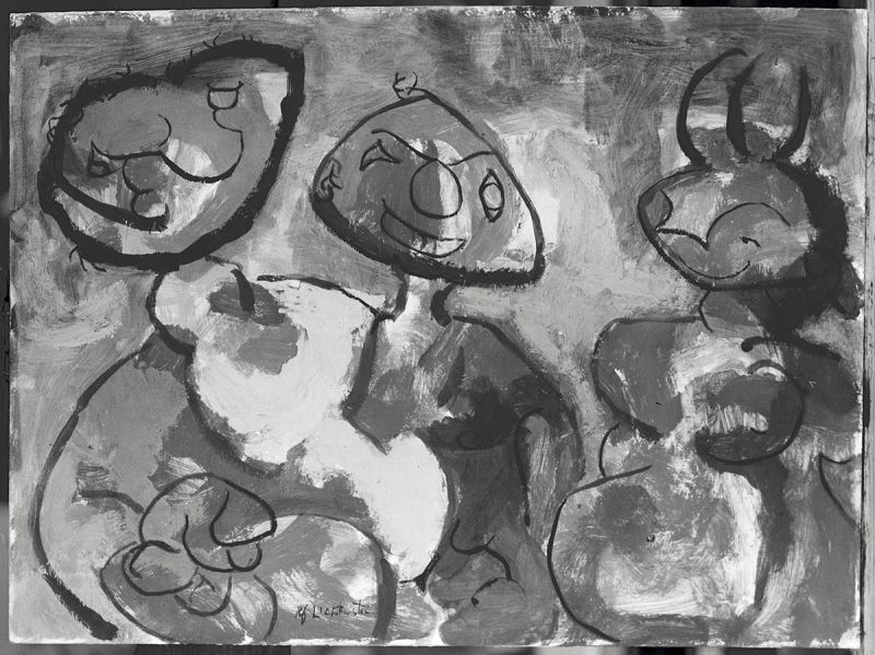 Artwork: Three Figures, c. 1947 (RLCR 81) Photo: Courtesy RLF Archives Detail of archival image