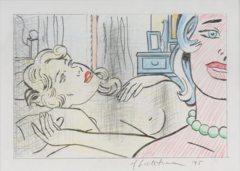 Artwork: Two Nudes (Study), 1995 (RLCR 4432)  Image of full sheet not available