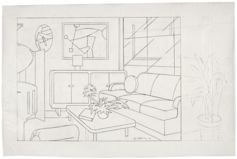 Artwork: Interior with Mobile Painting (Study), 1991 (RLCR 4040)