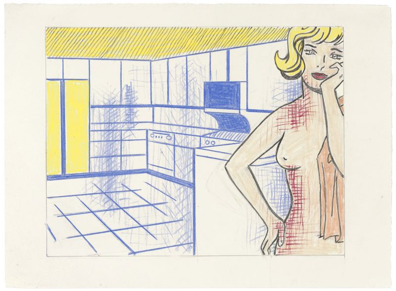 Artwork: Nude in Kitchen (Study), 1995 (RLCR 4397) Photo: Courtesy Christie's