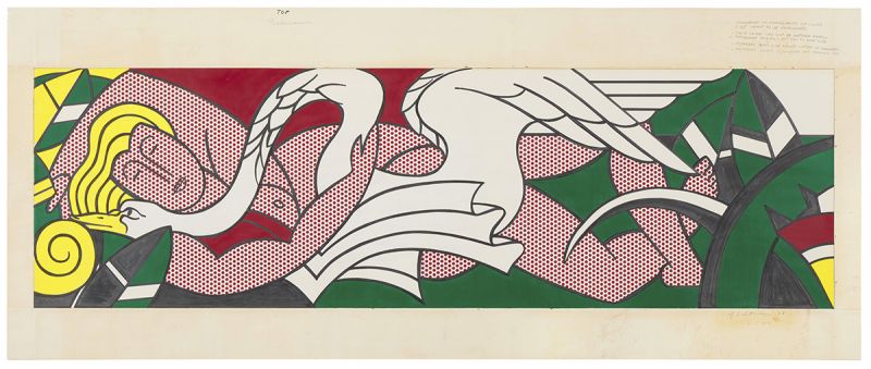 Artwork: Leda and the Swan (Bathtub Panels) (Study), 1968 (RLCR 1546.1) Photo: Courtesy Sotheby's