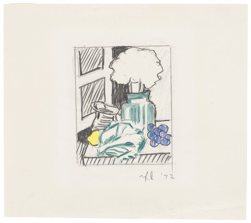 Artwork: Kitchen Still Life: Cabbage, Grapes, Lemon, Apple (Study), 1972 (RLCR 2030)