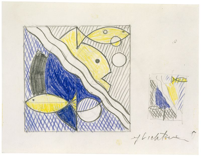 Artwork: Modern Painting with Fishes (Study), 1967 (RLCR 1389)