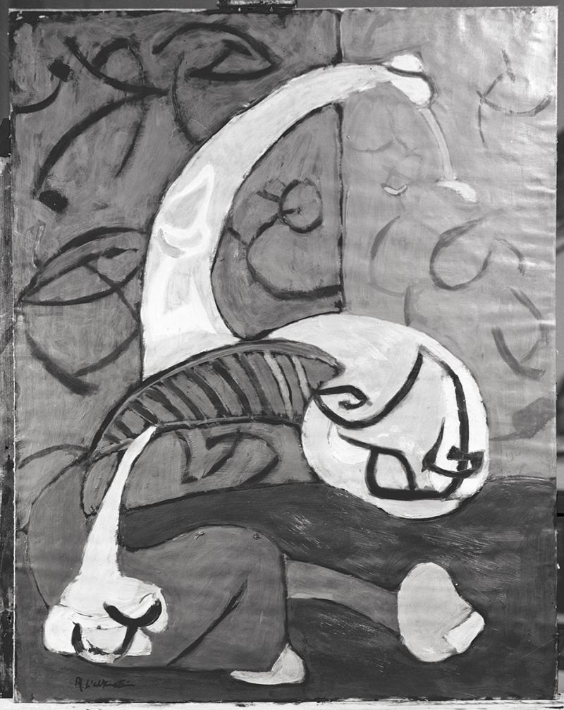 Artwork: Figure, c. 1947 (RLCR 58) Photo: Courtesy RLF Archives Detail of archival image