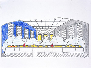 Artwork: Chapel of the Eucharist Mural (Study), 1997 (RLCR 4664)
