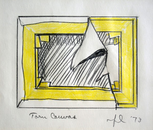 Artwork: Stretcher Frame Revealed Beneath Painting of a Stretcher Frame (Study), 1973 (RLCR 2221)