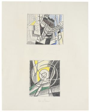 Artwork: The Violinist and The Atom (Studies), 1975 (RLCR 2419)