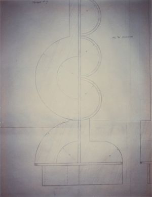 Artwork: Modern Sculpture with Intersecting Arcs (Study), 1968 (RLCR 1563)