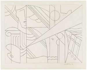 Artwork: Modern Painting with Ionic Column (Study), 1967 (RLCR 1396)