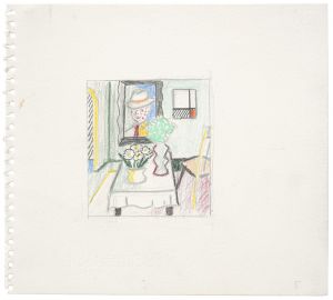 Artwork: Table with Two Vases of Flowers (Study), 1997 (RLCR 4742)