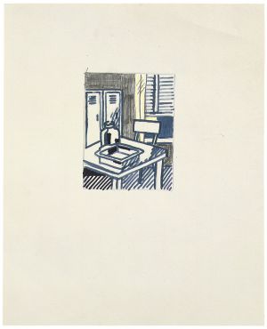 Artwork: Still Life with Locker, Bottle and Tray (Study), 1976 (RLCR 2520)