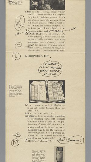 Artwork: Illustration for Art 1963: A New Vocabulary, 1962 (RLCR 4793)  Disbound exhibition guide