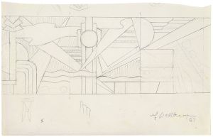 Artwork: Three Panel Modern Painting (Study), 1967 (RLCR 1493)