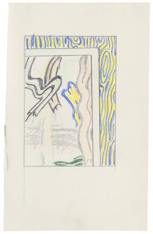 Artwork: Painting with Blue and Yellow Wood Grain (Study), 1983 (RLCR 3224)