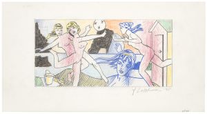 Artwork: Beach Scene with Starfish (Study), 1995 (RLCR 4352)