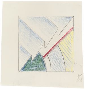 Artwork: Blue and Green Modern Painting (Study), 1967 (RLCR 1306)