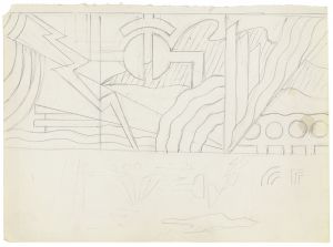 Artwork: Three Panel Modern Painting (Study), 1967 (RLCR 1492)