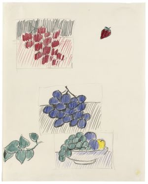 Artwork: Still Life with Plums and Blue Grapes (Studies), 1972 (RLCR 2097)