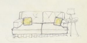Artwork: Interior (Study), c. 1991 (RLCR 4096.3)  REF NB1: Page 32