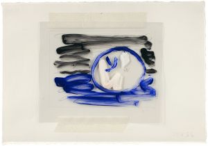 Artwork: Apple with Black and Blue Background (Study), 1982 (RLCR 3099)