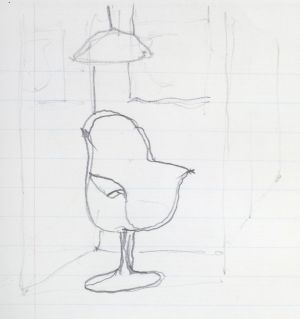 Artwork: Interior with Yellow Chair (Study), c. 1993 (RLCR 4096.10)  REF NB1: Page 47