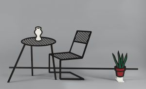 Artwork: Chair, Table and Flower Pot (Prototype), 1993 (RLCR 4189)