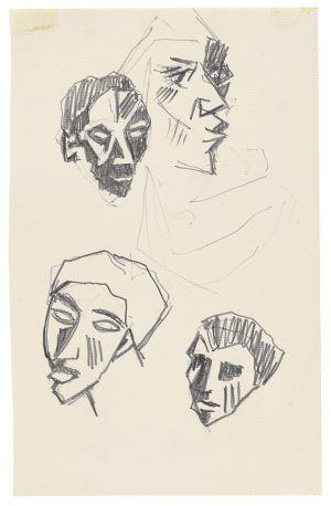 Artwork: Expressionist Head (Studies), 1980 (RLCR 2903)