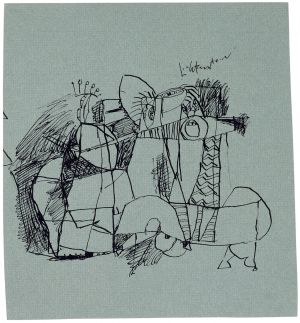 Artwork: Indians in Battle (Study), 1952 (RLCR 372)