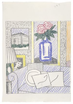 Artwork: Interior with Flower Painting (Study), 1992 (RLCR 4119)
